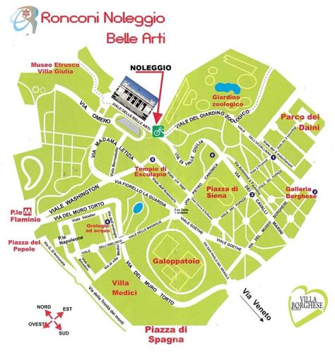 map of villa borghese park.